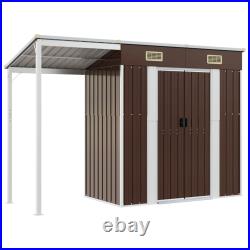 Garden Shed with Extended Roof Outdoor Tool Shed Storage Shed Steel vidaXL