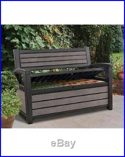 Garden Storage Bench Large Weatherproof Resin Outdoor Container 2 Seats Keter