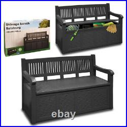 Garden Storage Bench Outdoor Plastic Cushion Box Waterproof Patio Furniture Seat