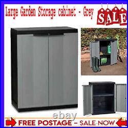 Garden Storage Cabinet Plant Shelves Unit Cupboard Outdoor Plastic Utility Box