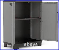 Garden Storage Cabinet Storage Shelves Unit Cupboard Outdoor Plastic Utility Box