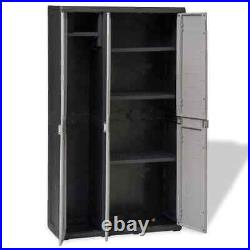 Garden Storage Cabinet with Shelves Cupboard Utility Tool Box Organizer Plastic