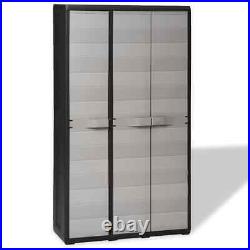 Garden Storage Cabinet with Shelves Cupboard Utility Tool Box Organizer Plastic