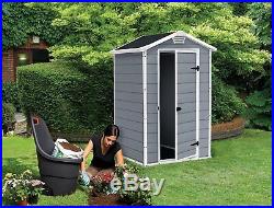 Garden Storage Shed Keter Outdoor Plastic BBQ's and DIY tools 4x3 ft Manor