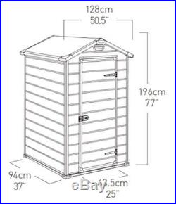 Garden Storage Shed Keter Outdoor Plastic BBQ's and DIY tools 4x3 ft Manor