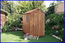 Garden Storage Shed Keter Outdoor Plastic BBQ's and DIY tools 4x6 ft Manor Brown