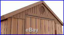 Garden Storage Shed Keter Outdoor Plastic BBQ's and DIY tools 4x6 ft Manor Brown