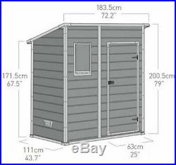Garden Storage Shed Keter Outdoor Plastic BBQ's and DIY tools 6x4 Manor Pent