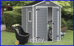 Garden Storage Shed Keter Outdoor Plastic BBQ's and DIY tools 6x5 ft Manor