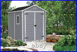 Garden Storage Shed Keter Outdoor Plastic BBQ's and DIY tools 6x8 ft Manor