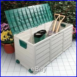 Garden Storage Waterproof Chest Utility Cushion Box Shed Plastic Green Tools New