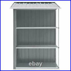 Garden Tool Shed Outdoor Storage House Galvanised Steel with Rack Furniture