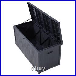 Grey 430L Storage Box Plastic Outdoor Garden Cushion Shed Box Utility Chest &Lid