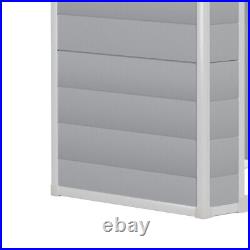 Grey 4x3FT Plastic Outdoor Garden Storage Shed Bike Tools Shed Lockable Apexroof