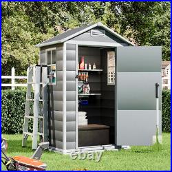 Grey 4x3ft Plastic Garden Storage Shed Plastic Waterproof House