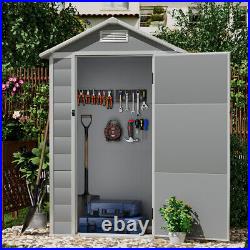 Grey Plastic Garden Shed 3ftx4ft Apex Outdoor Storage Tool Organizer Pet Room uk