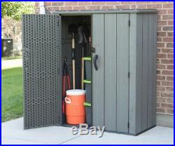 Heavy Duty Plastic Vertical Storage Shed Box Outdoor Garden Tool Store Furniture