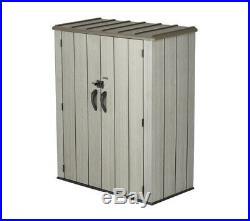 Heavy Duty Plastic Vertical Storage Shed Box Outdoor Garden Tool Store Furniture