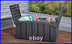 Heavy duty outdoor Waterproof Plastic Garden Storage Bench seat Box lockable