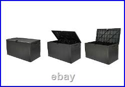 Indoor/Outdoor Rattan Weave Effect Garden Storage Box Plastic Cushion Box 460L