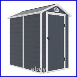 Jasmine Plastic Garden Shed 4ft x 6ft Plastic Apex Shed with Foundation Kit