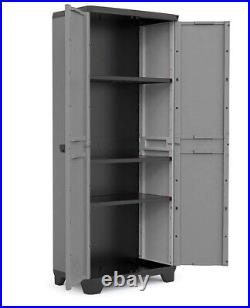 KETER PLASTIC SHED STORAGE UNIT CUPBOARD Tall Cabinet GARDEN TOOL LOCKABLE
