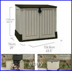 KETER Store It Out Midi 845L Outdoor Garden Storage Shed Box Beige/Brown