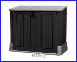 Keter 130L Store It Out Midi Outdoor Plastic Garden Storage Shed, Black & Grey