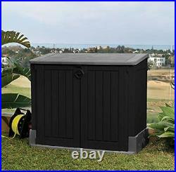 Keter 130L Store It Out Midi Outdoor Plastic Garden Storage Shed, Black & Grey