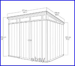 Keter Artisan 9ft 2 x 7ft / 2.8 x 2.1m Garden Storage Shed 10Y Warranty + Floor
