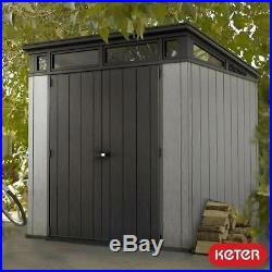 Keter Artisan Shed Pent Durable Outdoor Garden Storage 7ft x 7ft
