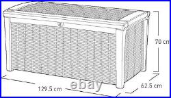 Keter Borneo Outdoor Plastic Storage Box Patio Garden Trunk Anthracite Grey 416L
