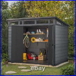 Keter Cortina Outdoor Garden Storage Shed 9 x 7ft Light Grey Heavy-duty DURABLE