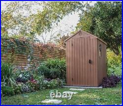 Keter Darwin Shed 6 X 4Ft Waterproof Outdoor Garden Storage Shed Brown