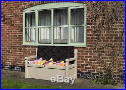 Keter Eden Bench Box Storage Container Outdoor Garden Furniture 265L