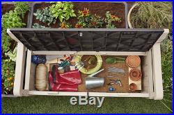 Keter Eden Bench Outdoor Storage Box Garden Furniture, 140 x 60 x 84 cm Beige