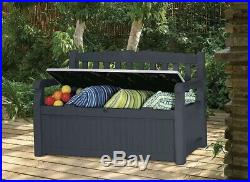 Keter Eden Bench Outdoor Storage Box Garden Furniture- BROWN. FREE DELIVERY