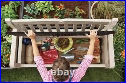 Keter Eden Bench Outdoor Storage Box Garden Furniture Beige & Brown 265L
