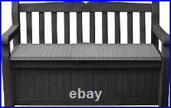 Keter Eden Bench Outdoor Storage Box Garden Furniture, Graphite and Grey