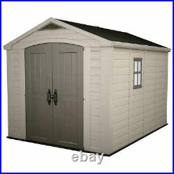 Keter Factor 8FT x 11FT 2.6 x 3.3m Garden Shed Plastic Storage Tool with FLOOR