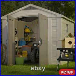 Keter Factor 8ft x 11ft / 2.6 x 3.3m Garden Storage Shed + Floor Included New