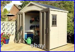Keter Factor 8x6ft Outdoor Plastic Garden Storage Shed Beige. Free delivery -50m