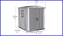 Keter Factor Apex Garden Storage Shed 6 x 6ft Beige/Brown