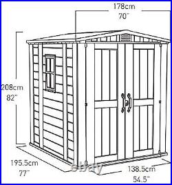 Keter Factor Outdoor Garden Storage Shed, 6 x 6 ft Collection Roydon RRP £620