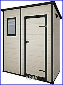 Keter Factor Outdoor Garden Storage Shed Beige, 6 x 3, 6 x 4, 4 x 3 ft Shed