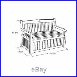 Keter Garden Bench Storage and Cushion Box Secure Container Patio Conservatory
