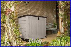 Keter Garden Outdoor Storage Shed Box for Tools, Lawnmower, BBQ Beige/Brown