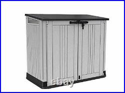 Keter Garden Outdoor Storage Shed, Light Grey with Dark Grey Lid for Tools, BBQ