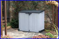 Keter Garden Outdoor Storage Shed, Light Grey with Dark Grey Lid for Tools, BBQ