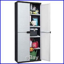 Keter Garden Utility Cabinet 4 Shelves White and Black Storage Outdoor Terrace